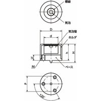 鍋屋バイテック会社 水平器|ホルダつき丸形水平器 アジャスタブルタイプ FSLD FSLDー17ーNー30ーBK 1個（直送品）