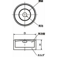 鍋屋バイテック会社 水平器|ホルダつき丸形水平器 組み込みタイプ FSLE FSLEー10ーNー10ーBK 1個（直送品）