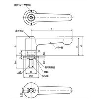 クランプレバー 長穴用座金組み込みタイプ・フラットタイプ(おねじ) LHMーLWP・LHMSーLWP LHMSー10ー32ーLWP30ーRD（直送品）