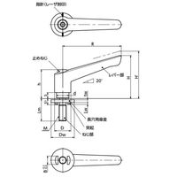 プラクランプレバー 長穴用座金組み込みタイプ(おねじ) LEMーLWP・LEMSーLWP LEMー10ー80ーLWP30ーSG（直送品）