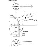 クランプレバー 長穴用座金組み込みタイプ(おねじ) LDMーLWP・LDMSーLWP LDMー8ー12ーLWP25ーRD 1セット(2個)（直送品）