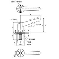 クランプレバー 長穴用座金組み込みタイプ(おねじ・オールステンレス製) LDMSーLWPーNI LDMSー10ー50ーLWP30ーNI 1個（直送品）