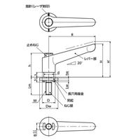 クランプレバー 長穴用座金組み込みタイプ(おねじ・オールステンレス製) LDMSーLWPーAS LDMSー8ー16ーLWP25ーAS 1個（直送品）