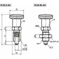 鍋屋バイテック会社 インデックスプランジャ PLXSーSーA4 PLXSー8ー8ーSKーA4 1個（直送品）