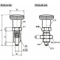 鍋屋バイテック会社 インデックスプランジャ PLXSーA4 PLXSー4ー6ーAーA4 1個（直送品）