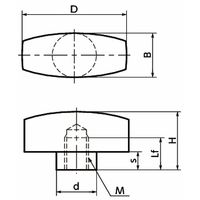鍋屋バイテック会社 ステンレスウィングノブ(めねじ) KNWFSーA4 KNWFSー34ーM8ーA4 1個（直送品）