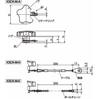 鍋屋バイテック会社 ステンレスハンドノブ(めねじ) 脱落防止タイプ KSCHーM KSCHー60ーM12ーK 1個（直送品）