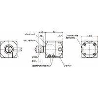 角度調整・固定部品|ボールジョイント(めねじ2つ穴)・アルミフレーム端面取りつけ DFKWFーAA DFKWFー60ーM6ーAAー40 1個（直送品）