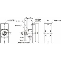 角度調整・固定部品|ボールジョイント(めねじ2つ穴)・ボルト取りつけ DFKWFーAF DFKWFー60ーM6ーAFーM8 1個（直送品）