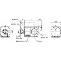 角度調整・固定部品|ボールジョイント(めねじ2つ穴)・丸パイプ取りつけ DFKWFーPB DFKWFー60ーM6ーPBー42.7 1個（直送品）