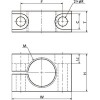 鍋屋バイテック会社 ショックアブソーバ|上面取りつけブラケット PKS PKS20ー15ーA 1個（直送品）