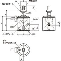 鍋屋バイテック会社 角度調整・固定部品|ボールジョイント 止めねじタイプ(おねじ) SBJSーM SBJSー49ーM10ーM 1個（直送品）