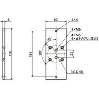 鍋屋バイテック会社 角度調整・固定部品|取りつけプレート DAF DAFー60ーM8 1セット(2個)（直送品）