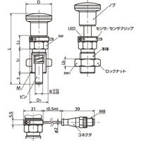 鍋屋バイテック会社 インデックスプランジャ(センサつき) PLXSーSN PLXSー8ー12ー0.5ーSーAKーSN 1個（直送品）