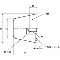 防振ゴム|ゴムバンパ円錐形状(めねじ)シリコーンタイプ FGBDSーEーSI FGBDSー38ーM8ーEー55ーSI 1個（直送品）