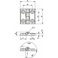 鍋屋バイテック会社 メタルヒンジ(アルミニウム製) HNGAーA HNGAー60ー60ーAーALーP 1個（直送品）