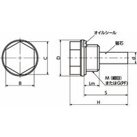 鍋屋バイテック会社 オイルプラグ|スクリュープラグ(マグネットつき) QPMAL/QPMAH QPMALー50ーM42ー1.5 1個（直送品）