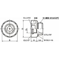 オイルゲージ|オイルレベルウィンドウ (テーパねじタイプ) QLGML・GLGMH QLGMHー14ーR1/2ーA 1セット(2個)（直送品）
