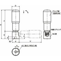 鍋屋バイテック会社 リトラクタブル回転グリップ GFRS GFRSー24ーM6 1個（直送品）