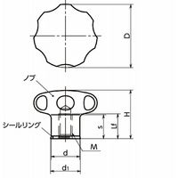 鍋屋バイテック会社 ステンレスハンドノブ ー ハイジェニックデザイン KEHSーMーA4ーHD KEHSー50ーM10ーA4ーHD 1個（直送品）