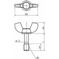 鍋屋バイテック会社 脱落防止ウイングノブ KWBSーSC KWBSー27ーM6ー20ーSC 1セット(5個)（直送品）