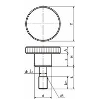鍋屋バイテック会社 脱落防止ローレットノブ KNMーSC・KNMSーSC KNMSー30ーM8ー25ーSC 1セット(2個)（直送品）