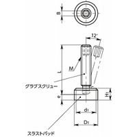 スラストパッドつきグラブスクリュー・スラストポイントタイプ SGTーSTPーA/K/P SGTーM12ー60ーSTP25ーP（直送品）