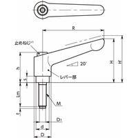 鍋屋バイテック会社 クランプレバー プラスティックパッドつき(おねじ) LDMーPL LDMー10Aー32ーPLーOR 1セット(2個)（直送品）