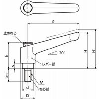 鍋屋バイテック会社 クランプレバー(おねじ・オールステンレス製) LDMSーASーHP LDMSー8ー50ーASーHP 1個（直送品）