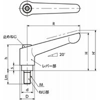 鍋屋バイテック会社 クランプレバー(おねじ・オールステンレス製) LDMSーNIーHP LDMSー6Bー25ーNIーHP 1個（直送品）