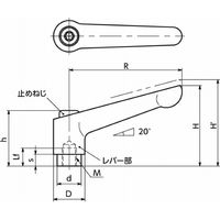 鍋屋バイテック会社 クランプレバー(めねじ・オールステンレス製) LDFSーNIーHP LDFSー3ーNIーHP 1個（直送品）