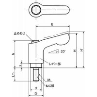 鍋屋バイテック会社 ミニクランプレバー(おねじ・オールステンレス製) LDCMSーASーHP LDCMSー5ー50ーASーHP 1個（直送品）