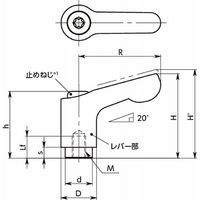 鍋屋バイテック会社 ミニクランプレバー(めねじ・ステンレス製) LDCFSーCR LDCFSー3ーCR 1セット(2個)（直送品）