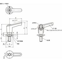 ミニプラクランプレバー 長穴用座金組み込みタイプ(おねじ) LECMーLWP LECMー6ー50ーLWP20ーOR 1セット(3個)（直送品）