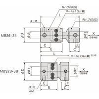 アサ電子工業 ボールカップリング|ミニボールカップリング(シングル) MBS MBS20ー6ー8 1セット(2個)（直送品）