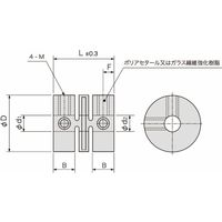 アサ電子工業 プラスチックカップリング(シングルディスク相当・セットスクリュータイプ) UJ UJ3.2ー3.2 1セット(6個)（直送品）