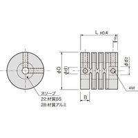 アサ電子工業 プラスチックカップリング(ダブルディスク相当・セットスクリュータイプ) EGJ・EGP EGJ28ー5ー5 1セット(3個)（直送品）