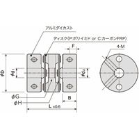 アサ電子工業 ディスク型カップリング Mシリーズ(ダブルディスク・セットスクリュータイプ) ML ML50Cー20ー25 1個（直送品）