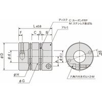 アサ電子工業 ディスク型カップリング Kシリーズ(ダブルディスク・クランプタイプ) KLC KLC80Cー22ー30 1個（直送品）
