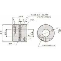 アサ電子工業 ディスク型カップリング Kシリーズ(シングルディスク・クランプタイプ) KSC KSC70Mー25ー32 1個（直送品）