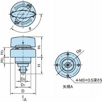 フロックスロケーター|ワンタッチフレックスロケーター ノブタイプ(テーパーピン) CP723 CP723ー0840Rー06 1個（直送品）