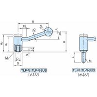 イマオコーポレーション テンションレバー(オネジ) TLーN TL8ー30N 1個（直送品）