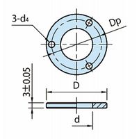 イマオコーポレーション ワンタッチ着脱|クランパー用スペーサー(ボルト付き) QCASP QCASP25ー03ーSUS 1セット(3個)（直送品）