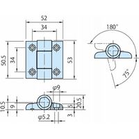 イマオコーポレーション エンプラポジショニングヒンジ EFH EFH5253CHP115ーM 1セット(2個)（直送品）