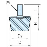 イマオコーポレーション 防振ゴム(円錐台、オネジ) VDF6 VDF6ー2017M6L18MーSUS 1セット(3個)（直送品）