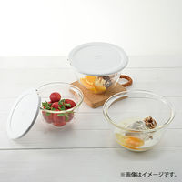 HARIO （ハリオ） レンジ フタ付 耐熱ガラス製 ボウル 3個セット MXPF-4904-W 1個