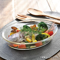 HARIO （ハリオ） 耐熱ガラス製 オーバル皿 1100ml HOV-110-BK 1個