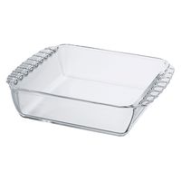 HARIO (ハリオ) 耐熱ガラス製 スクエア皿 1300ml HKOZ-130-BK 1セット(3個)