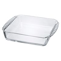 HARIO (ハリオ) 耐熱ガラス製 スクエア皿 2000ml HKOZ-200-BK 1セット(3個)