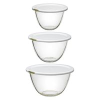 HARIO （ハリオ） レンジ フタ付 耐熱ガラス製 ボウル 3個セット MXPF-4904-W 1セット（3個）